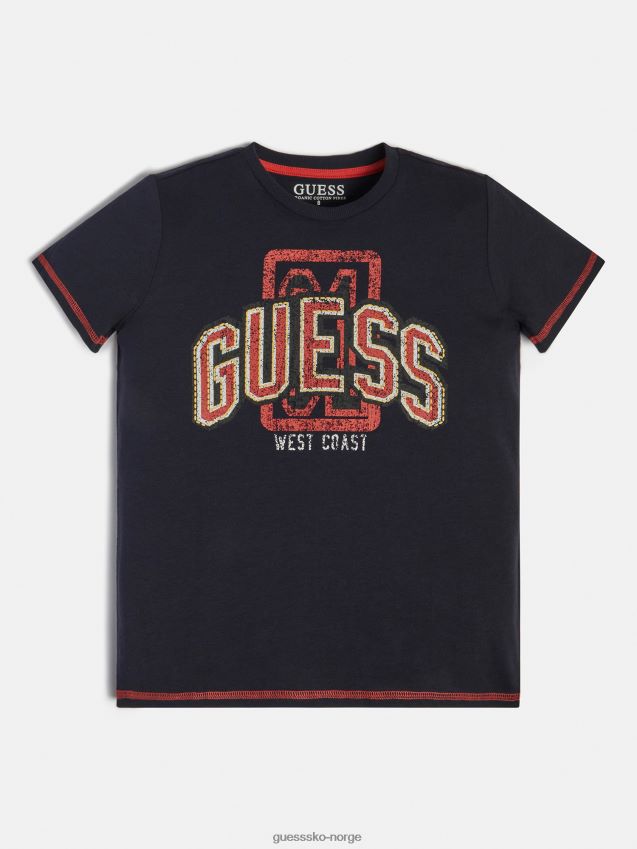 Guess blå front logo t-skjorte ny trend blå gutt F0LJ802297