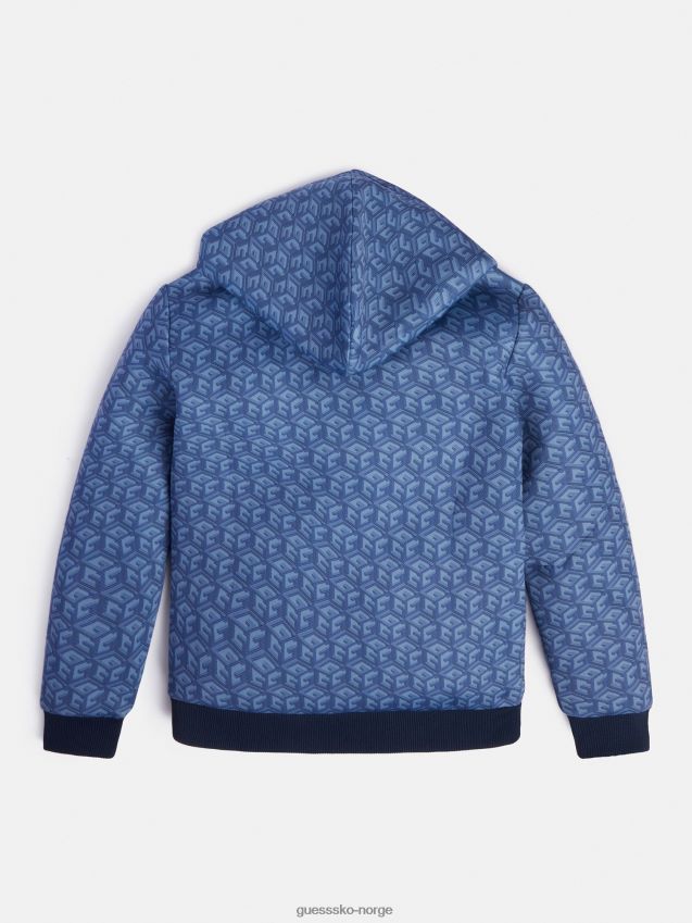 Guess blå genser med g-cube-logotrykk overalt blå gutt F0LJ802377