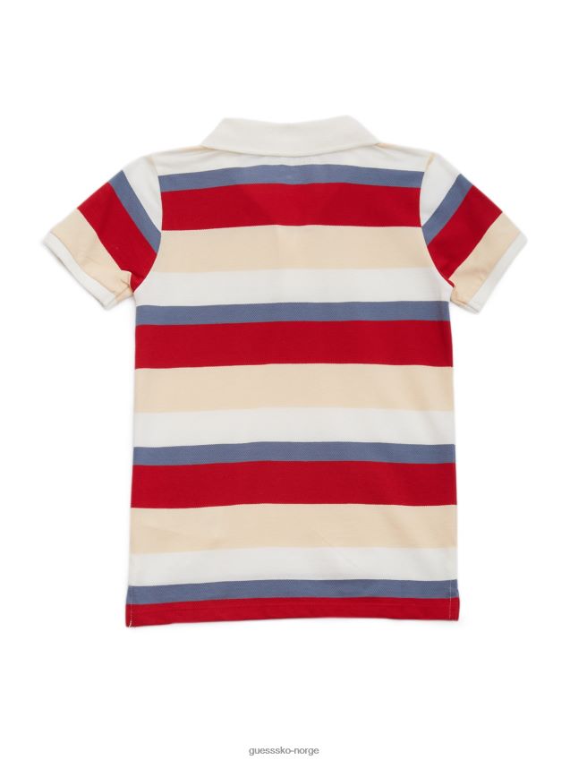 Guess blå og rød/hvit stripe stripete piquet polo (7-14) blå og rød/hvit stripe gutt F0LJ8011258