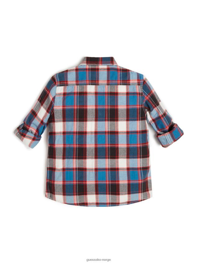 Guess blå/rød rutete rutet twillskjorte (7-14) blå/rød rute gutt F0LJ8011153