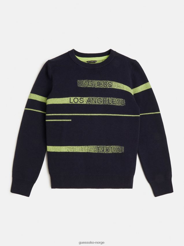 Guess blå stripete genser blå gutt F0LJ802140