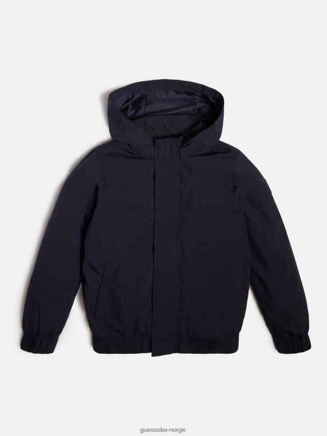 Guess blå vindjakke med hette blå gutt F0LJ802547