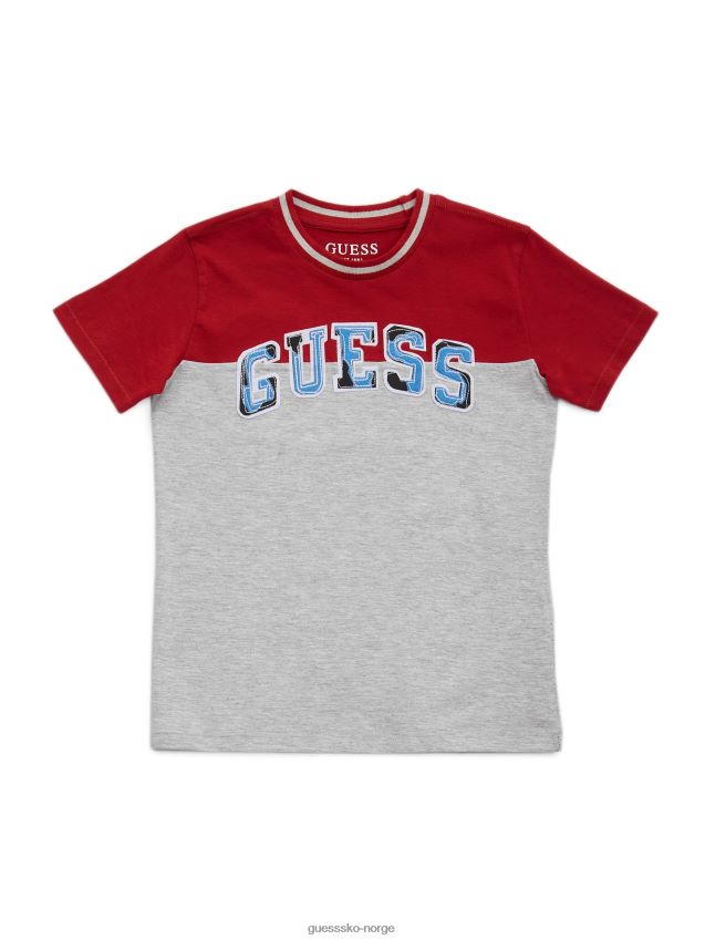 Guess color-block patch logo tee (7-14) bitter oransje og grå co bitter oransje og grå co gutt F0LJ8011545