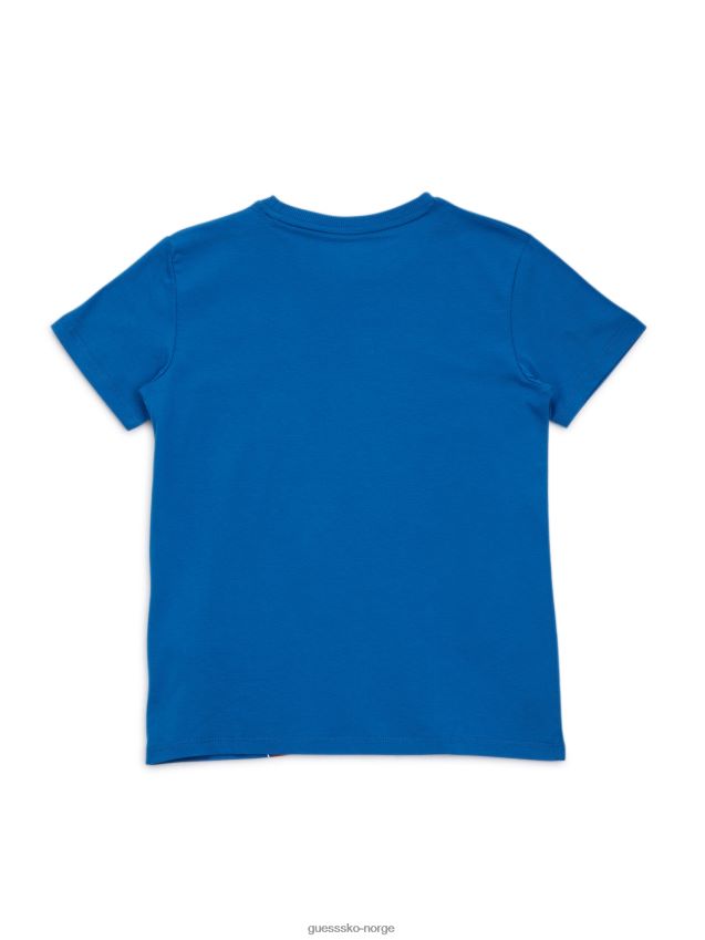 Guess daphne blå t-skjorte med økologisk logo (7-14) daphne blå gutt F0LJ8011603