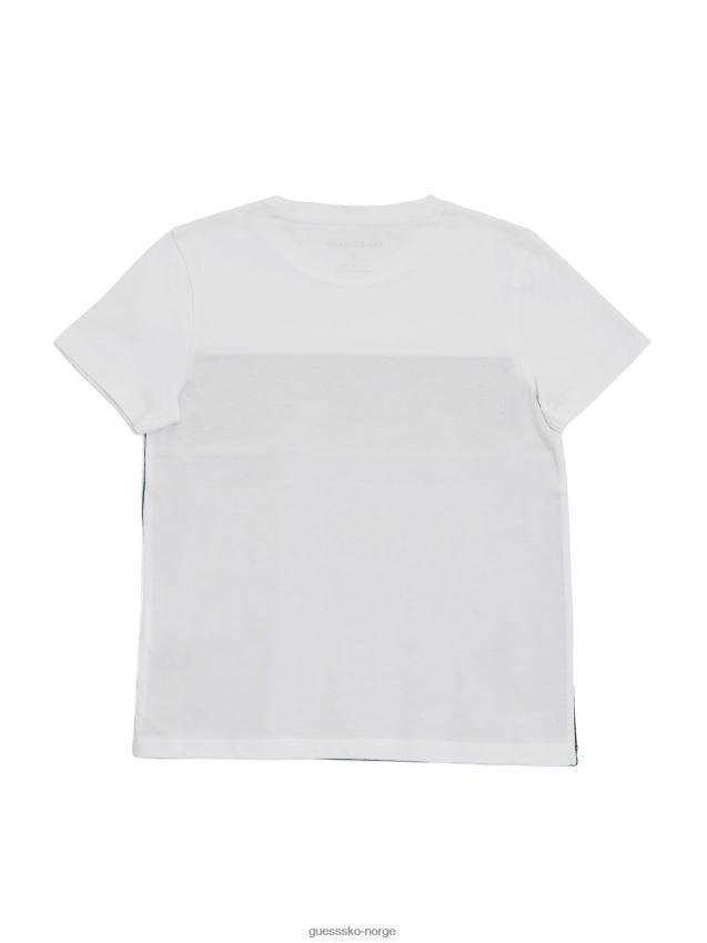 Guess eco repper fargeblokkert t-skjorte (7-16) ren hvit Ren hvit gutt F0LJ808932