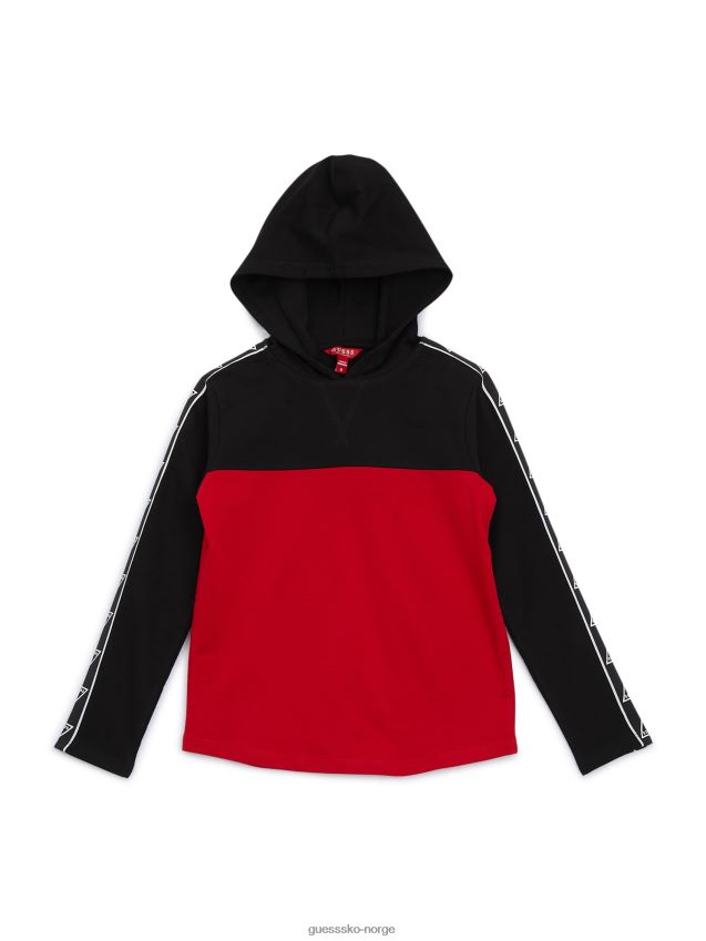 Guess eco rudy hettegenser med logotape (7-16) rugbyrød rugby rød gutt F0LJ808863