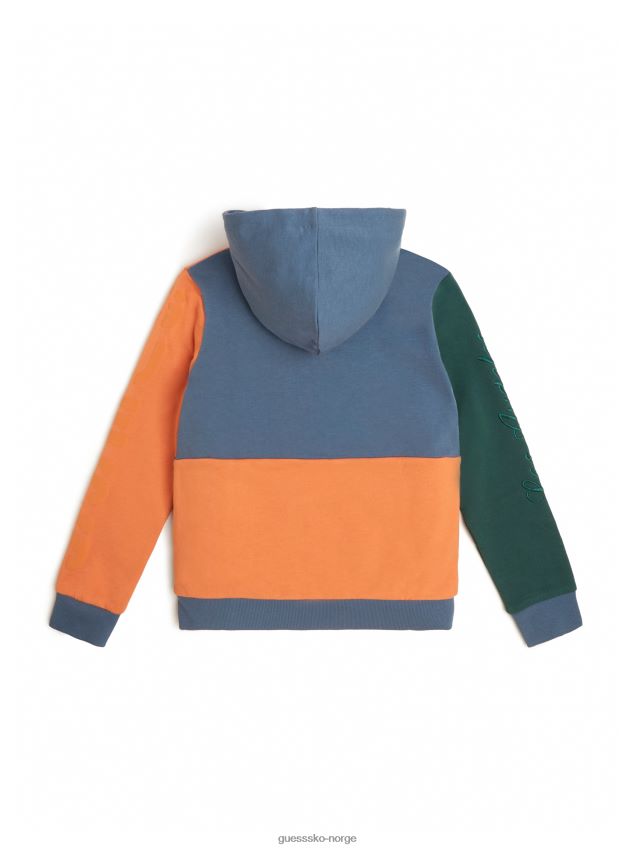 Guess fargeblokk hettegenser (7-14) marineblå og oransje kysseblokk marineblå og oransje kysseblokk gutt F0LJ8011336
