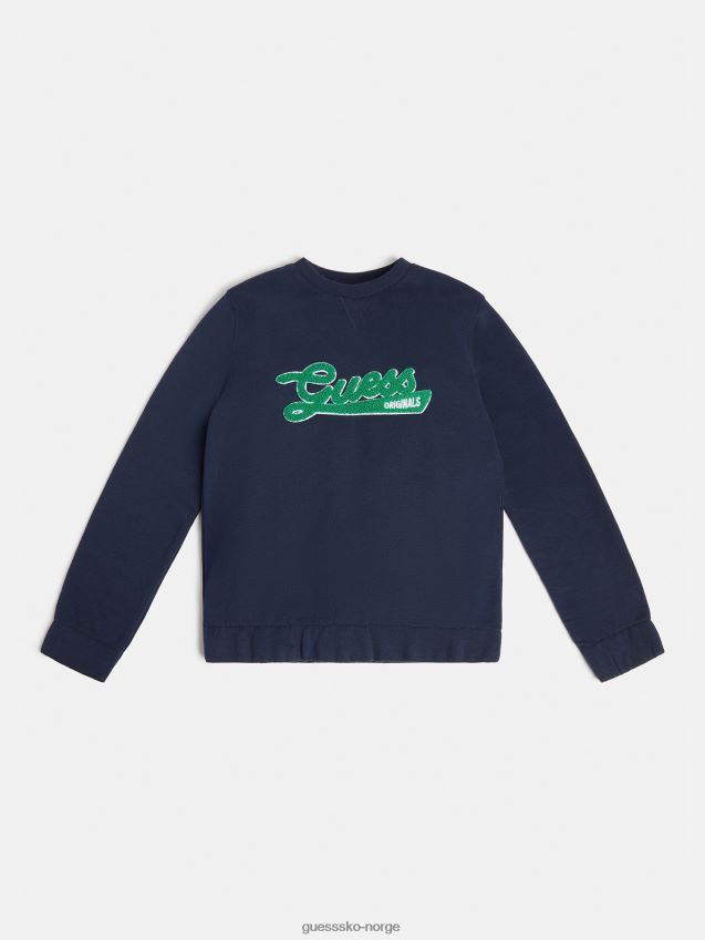 Guess front logo sweatshirt blå ny trend blå gutt F0LJ802090