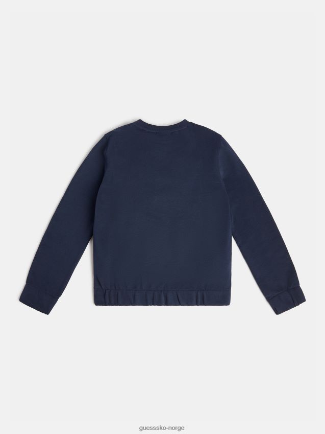 Guess front logo sweatshirt blå ny trend blå gutt F0LJ802090