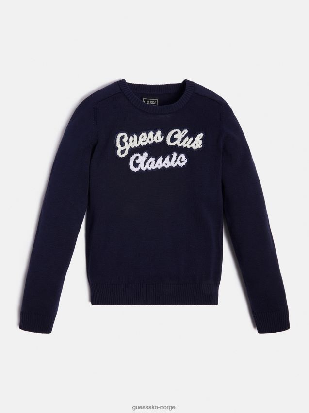 Guess front logo sweatshirt blå ny trend blå gutt F0LJ802447