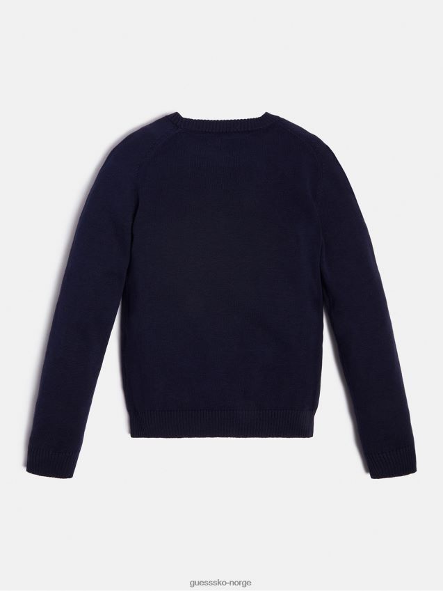 Guess front logo sweatshirt blå ny trend blå gutt F0LJ802447