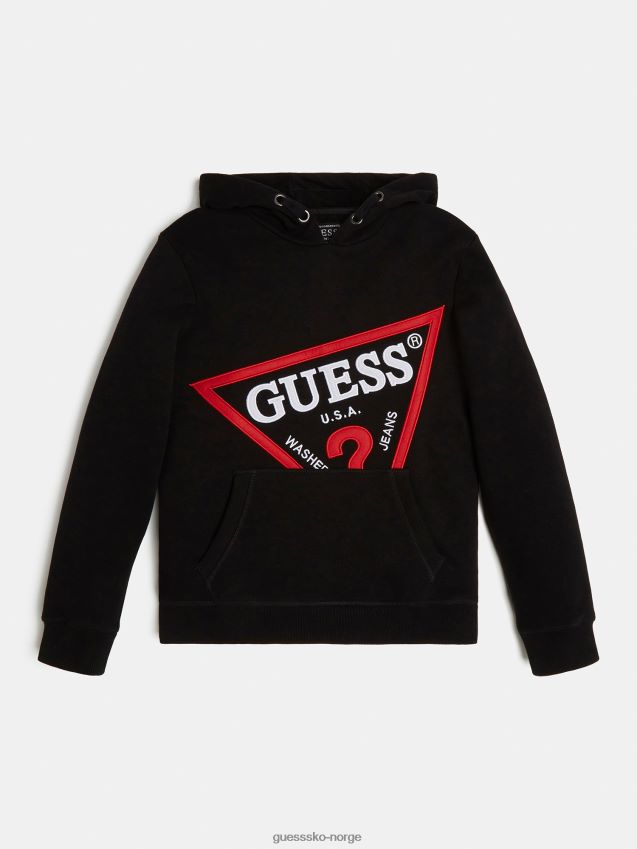 Guess front logo sweatshirt svart ny trend svart gutt F0LJ802425
