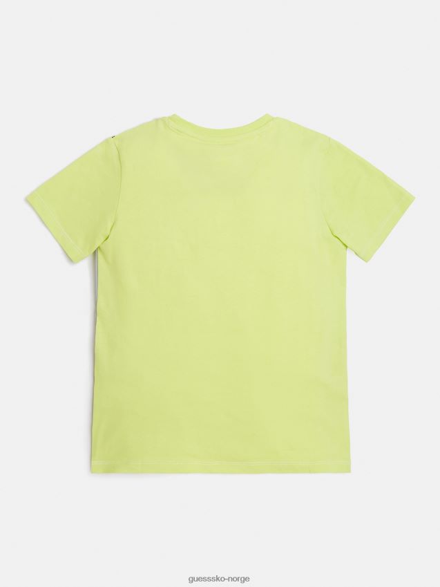 Guess grønn t-skjorte med logo foran grønn gutt F0LJ802162