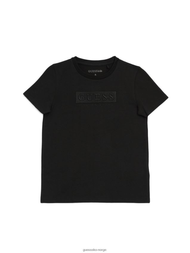 Guess harvey-t-skjorte med brodert logo (7-16) kulsort kulsvart gutt F0LJ809034