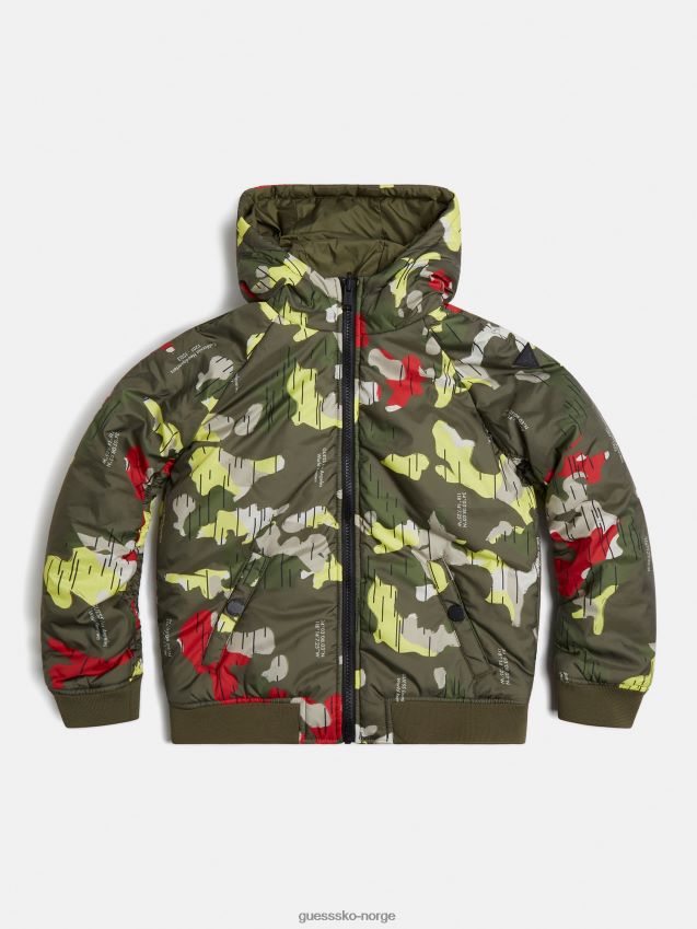 Guess hette vendbar puffer grønn multi grønn multi gutt F0LJ802094