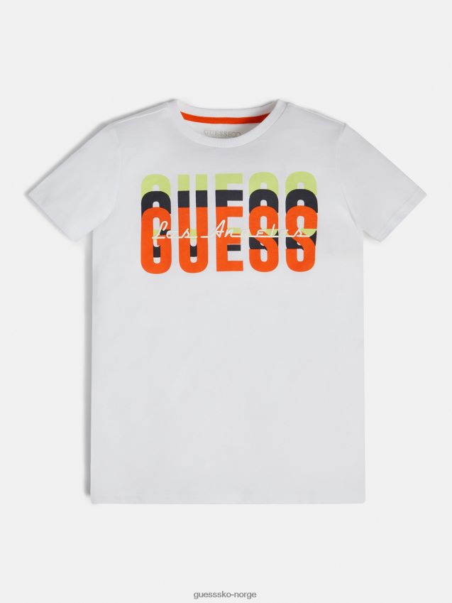 Guess hvit front logo t-skjorte ny trend hvit gutt F0LJ802483
