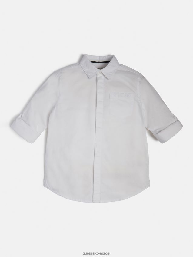 Guess hvit logoskjorte foran hvit gutt F0LJ802431