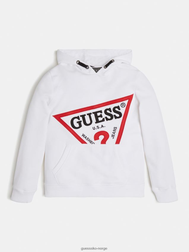 Guess hvit sweatshirt med logo foran hvit gutt F0LJ802407