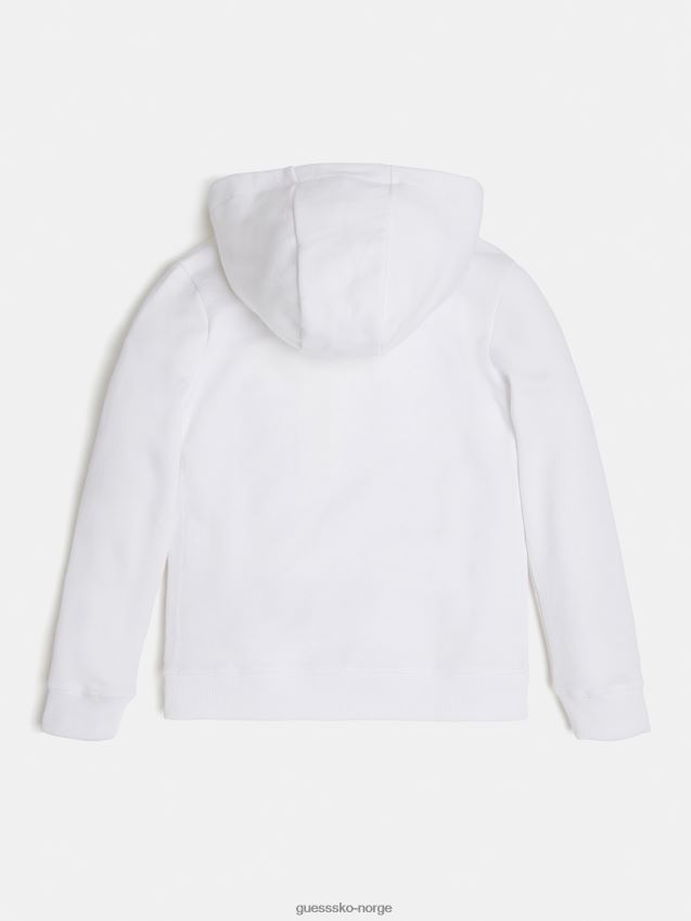 Guess hvit sweatshirt med logo foran hvit gutt F0LJ802407