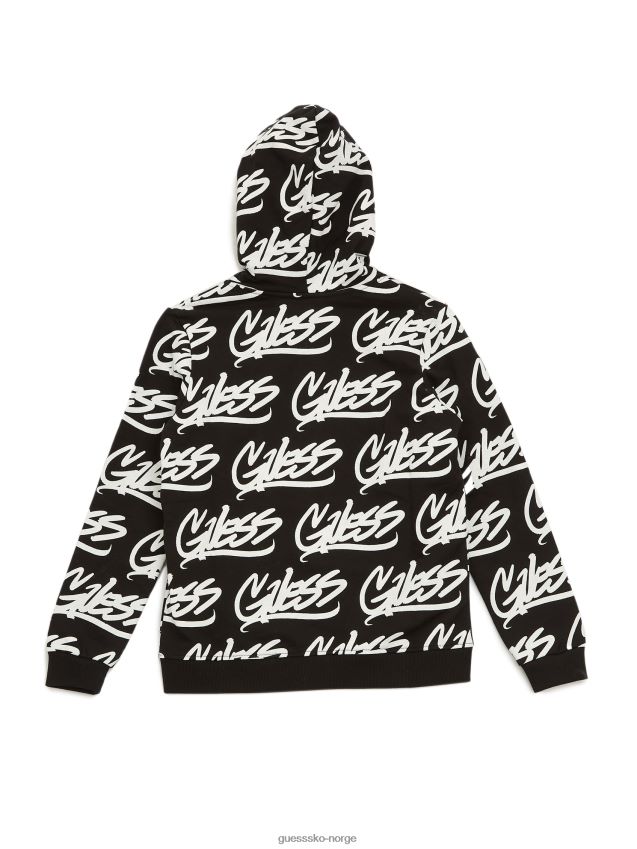 Guess jet black astar hettegenser med glidelås (7-16) kulsvart gutt F0LJ808873