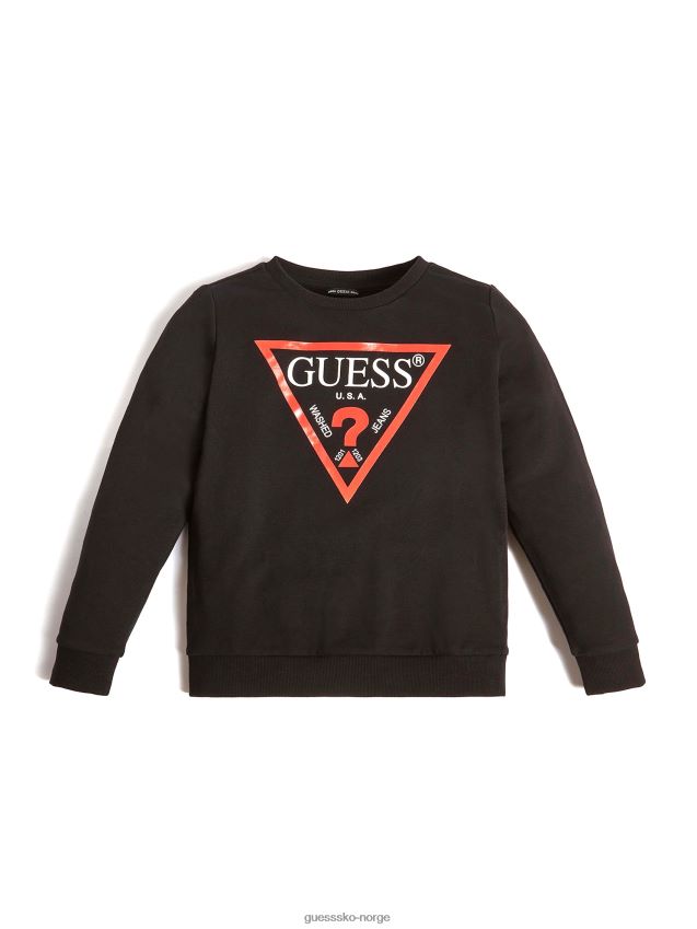 Guess jet black eco core logo genser (7-14) kulsvart gutt F0LJ8011597