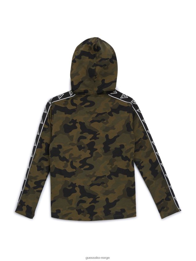 Guess kamuflasje øko rudy hettegenser med logotape (7-16) kamuflere gutt F0LJ808934