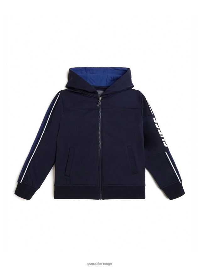 Guess øko aktiv jakke med hette (4-14) bleu lgant bleu lgant gutt F0LJ8011527