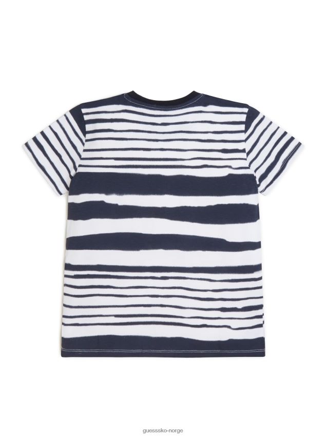 Guess øko stripete t-skjorte (7-14) smart blå abstrakt stripe smart blå abstrakt stripe gutt F0LJ8011490