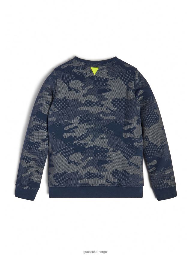 Guess økoaktiv topp med kamutrykk i sølv (4-16) sølv kamoutrykk gutt F0LJ8011245