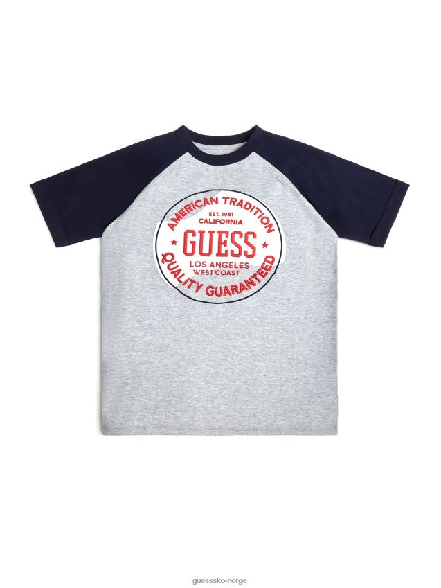 Guess lett steinlyng raglan-t-skjorte (7-14) lys steinlyng gutt F0LJ8011370