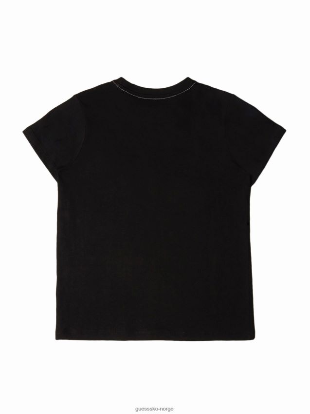 Guess logo-t-skjorte for barn (7-14) kulsort kulsvart gutt F0LJ8011266