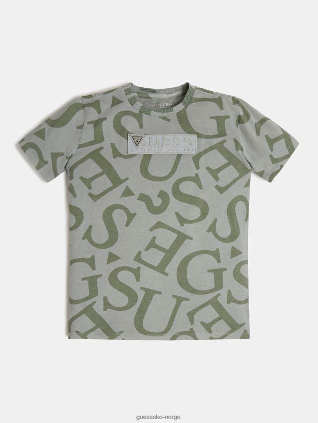 Guess logo t-skjorte over hele lysegrønn lysegrønn gutt F0LJ801999
