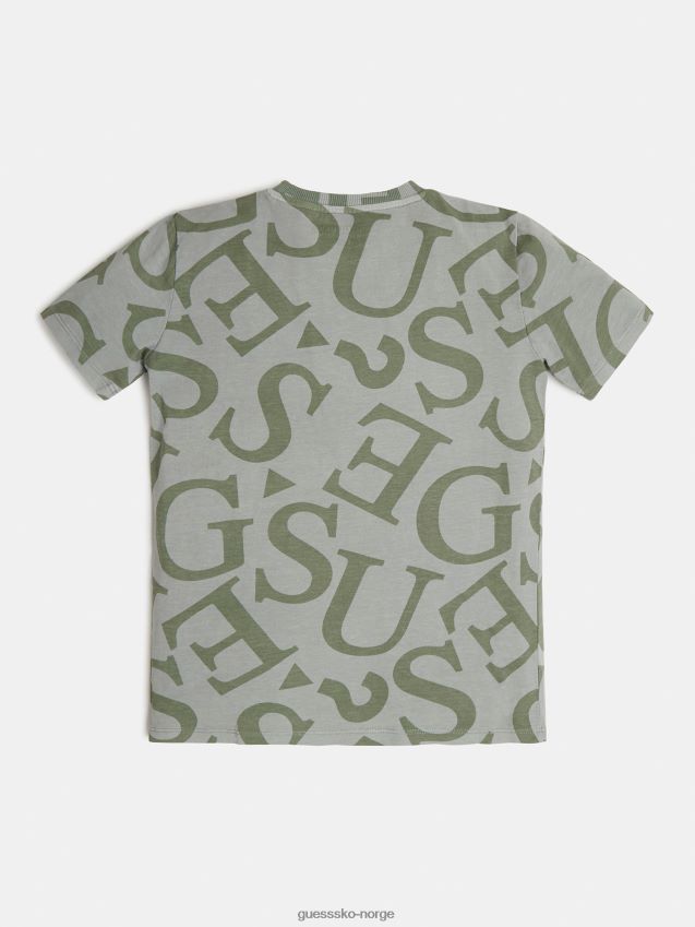 Guess logo t-skjorte over hele lysegrønn lysegrønn gutt F0LJ801999