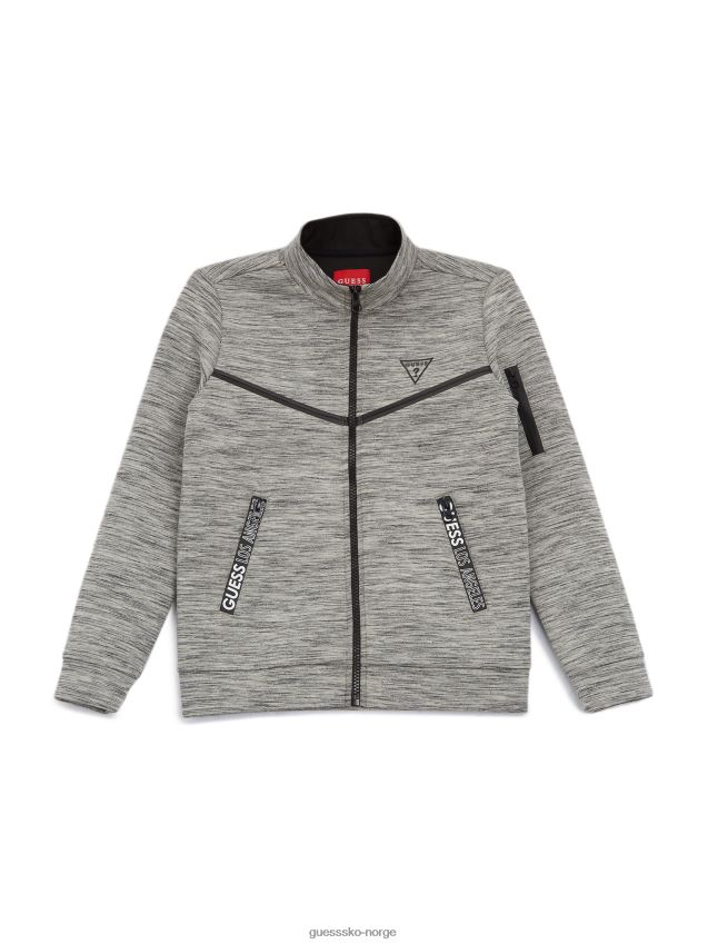 Guess lys melert grå zeke tech jakke med glidelås (7-16) lys melert grå gutt F0LJ808982