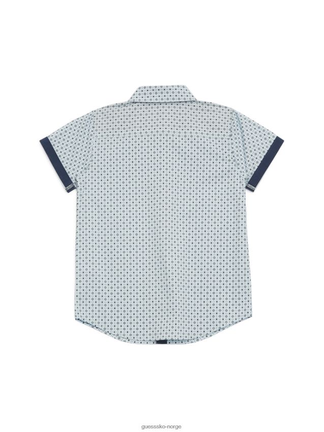 Guess marley geo skjorte (7-16) bleket blå bleket blå gutt F0LJ809019