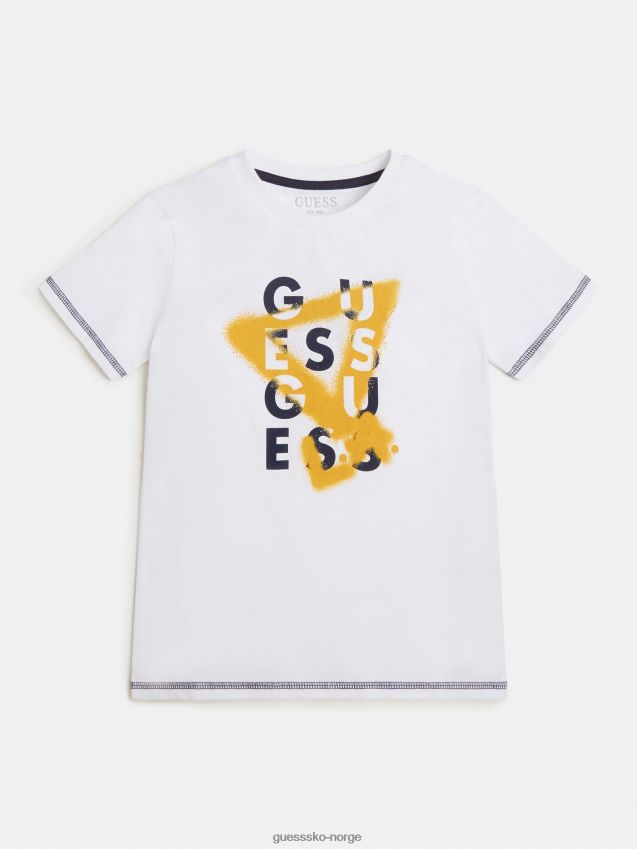 Guess mote hvit foran logo t-skjorte hvit gutt F0LJ802159