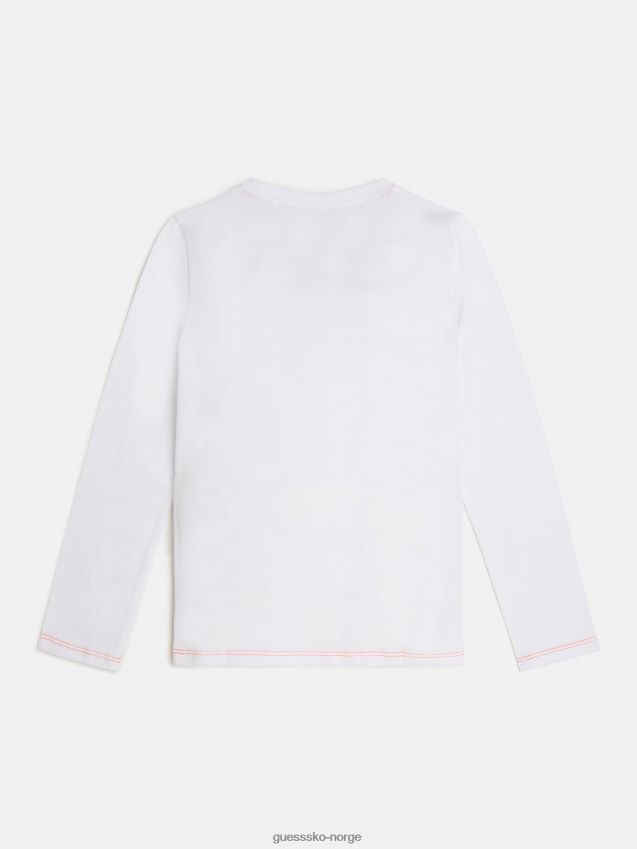 Guess mote hvit front logo t-skjorte ny hvit gutt F0LJ802184