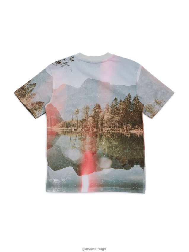 Guess naturskjønn logo-t-skjorte med fjelltrykk (7-16) fjelltrykk gutt F0LJ8011628