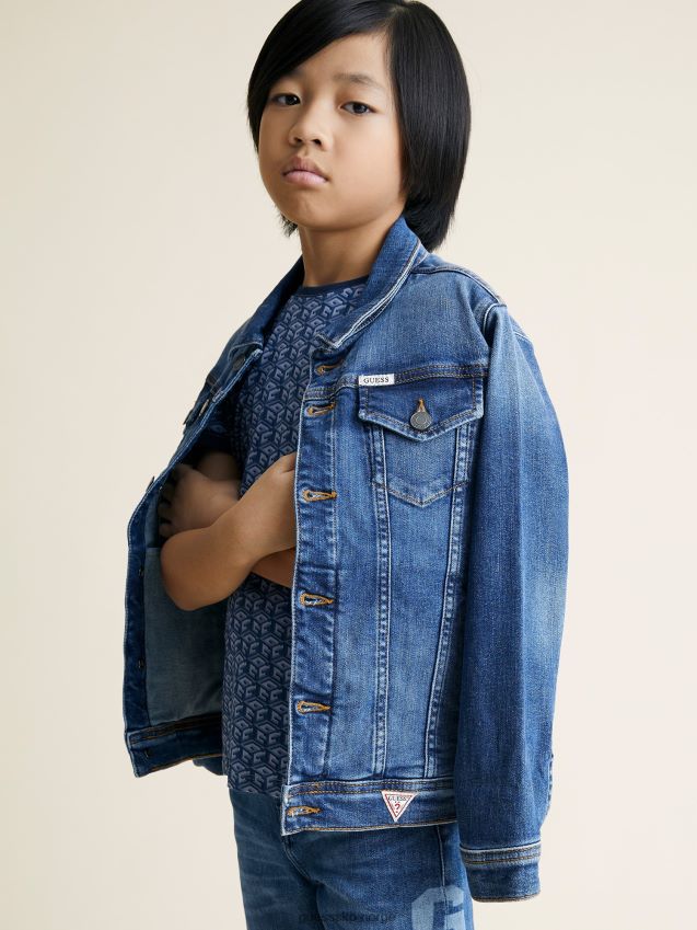 Guess normal passform denim jakke blå blå gutt F0LJ802512