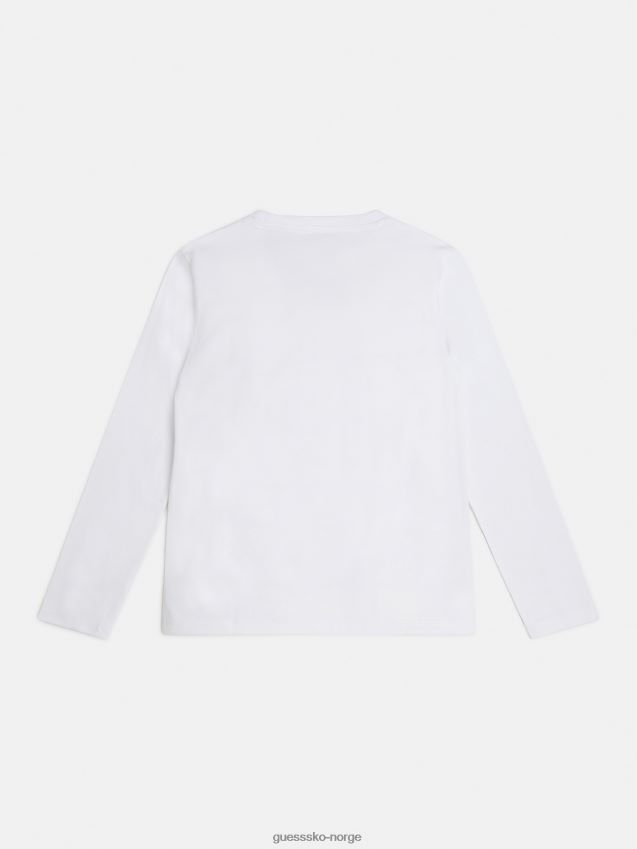 Guess ny hvit t-skjorte med logo foran hvit gutt F0LJ802058