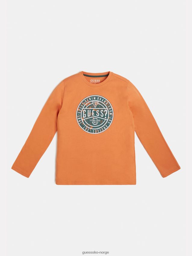 Guess oransje t-skjorte med trykk foran oransje gutt F0LJ802222