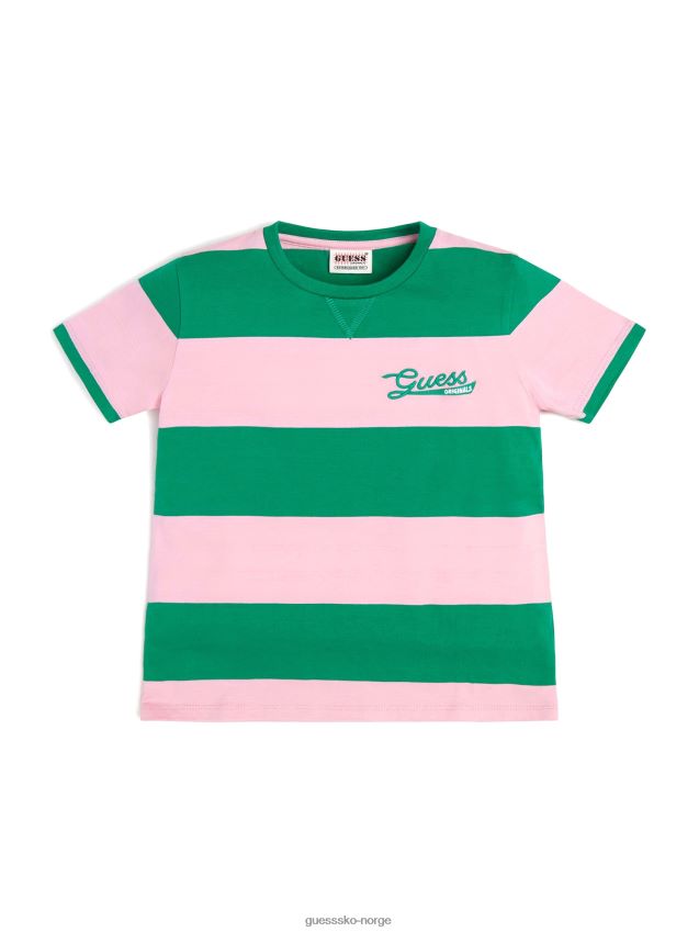 Guess original stripete t-skjorte (barn 8-14) matcha grønn multi gutt F0LJ8011371