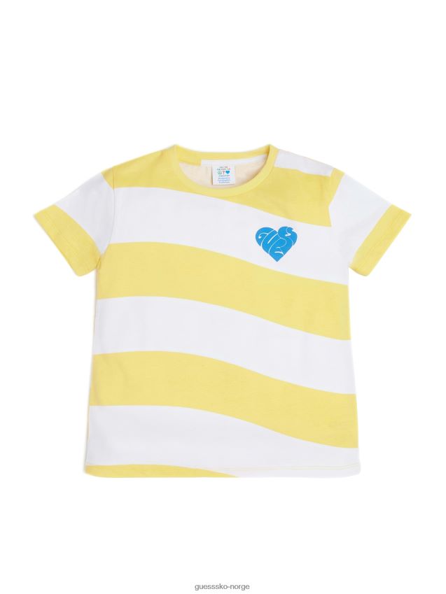 Guess originals x j balvin bølget t-skjorte (barn 8-14) gule solflekker multi gutt F0LJ8011675