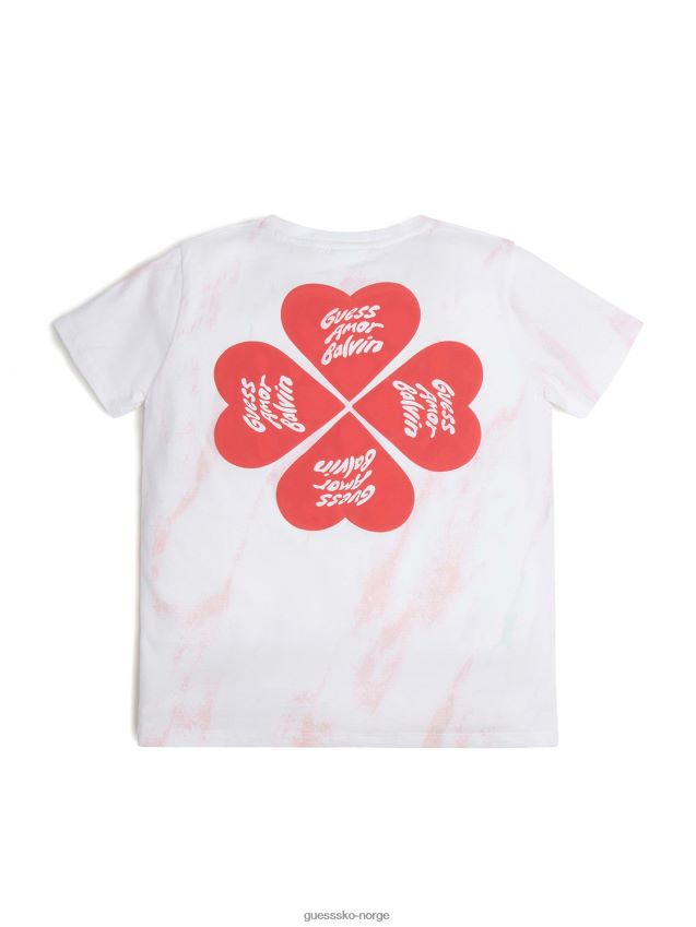 Guess originals x j balvin marmor tee (barn 8-14) ren hvit multi gutt F0LJ8011376
