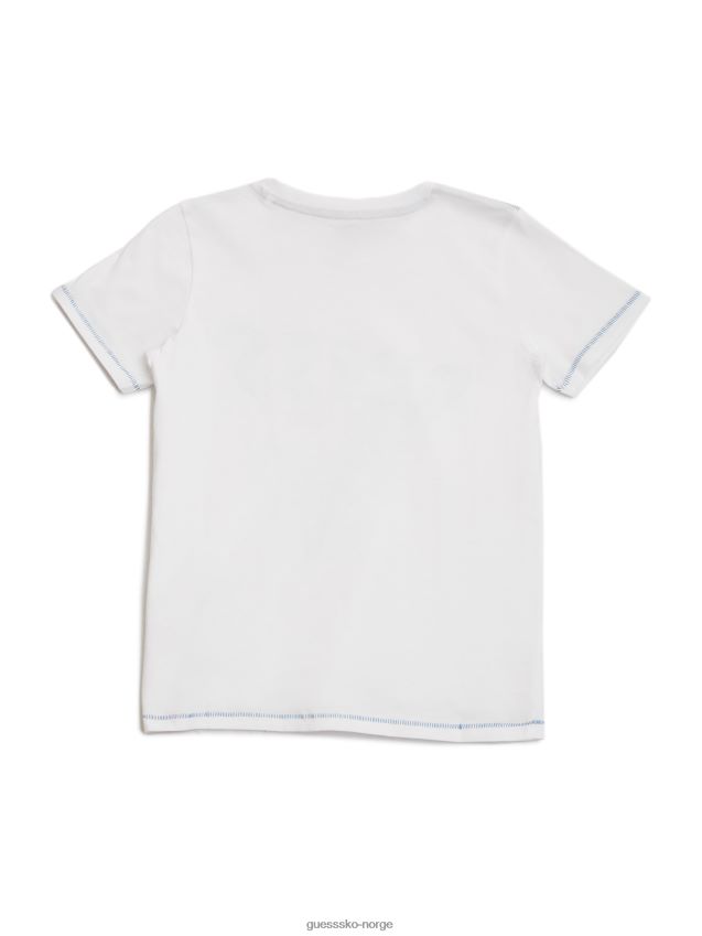 Guess ren hvit akvarell logo-t-skjorte (7-16) Ren hvit gutt F0LJ8011610