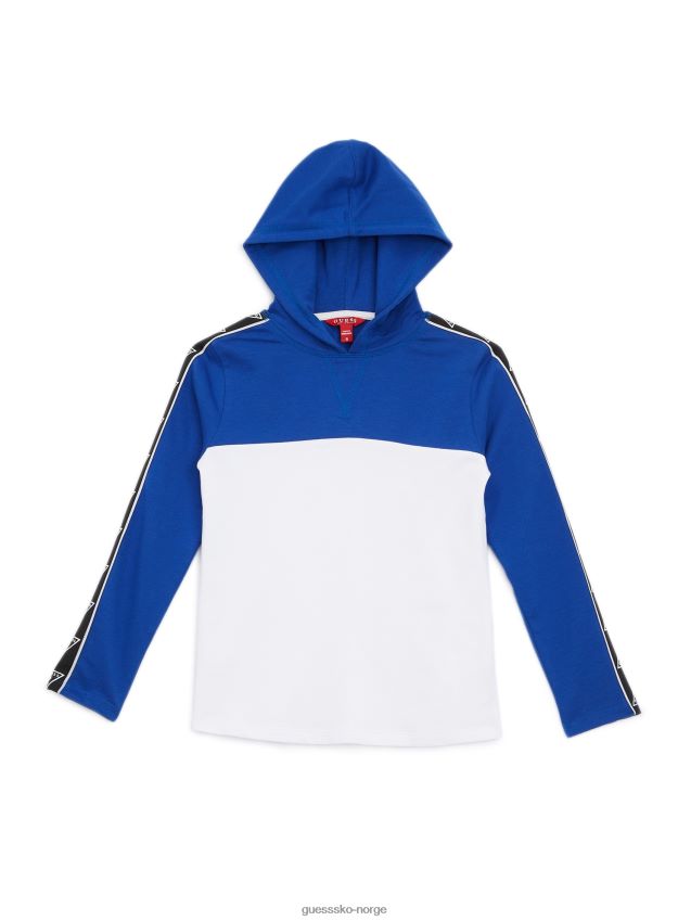 Guess ren hvit øko rudy hettegenser med logotape (7-16) Ren hvit gutt F0LJ808849