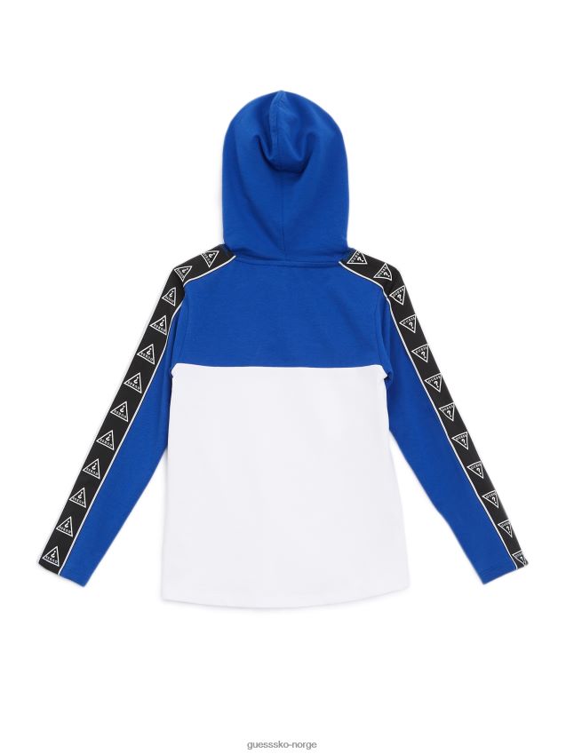 Guess ren hvit øko rudy hettegenser med logotape (7-16) Ren hvit gutt F0LJ808849