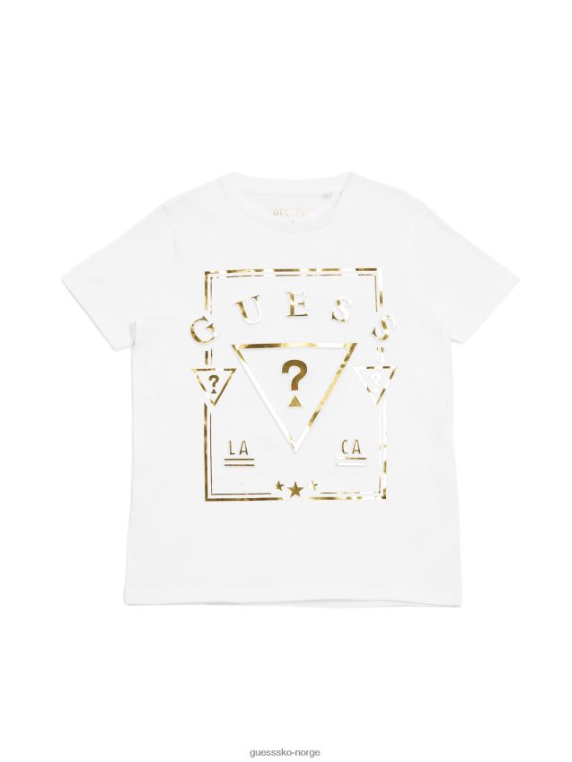 Guess ren hvit maldon t-skjorte (7-16) Ren hvit gutt F0LJ808955