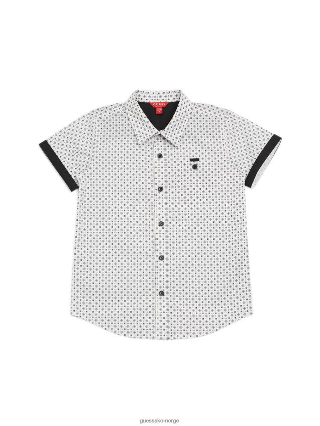 Guess ren hvit marley geo-skjorte (7-16) Ren hvit gutt F0LJ808985