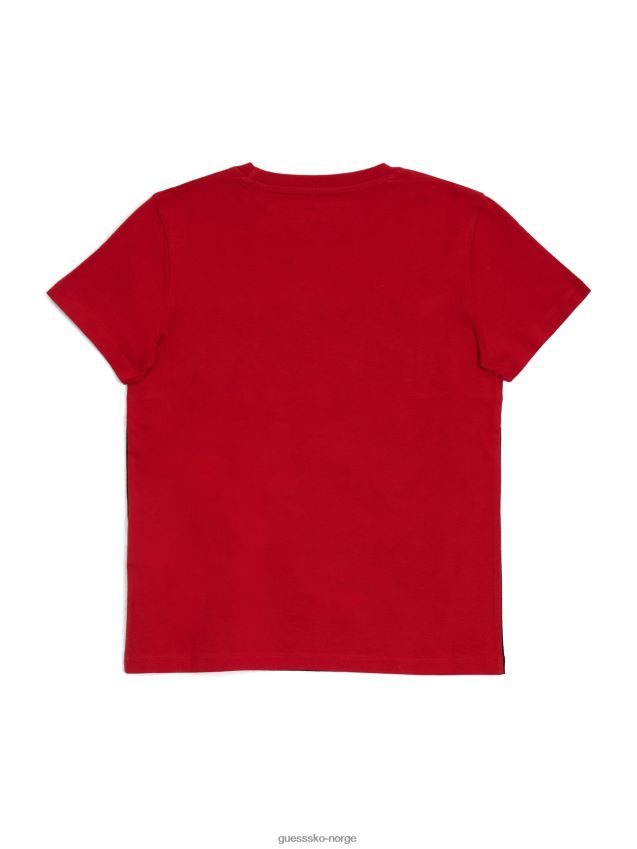 Guess rugby rød øko repper fargeblokkert t-skjorte (7-16) rugby rød gutt F0LJ808865